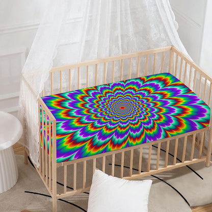 Psychedelic Expansion Optical Illusion Baby Crib Sheet