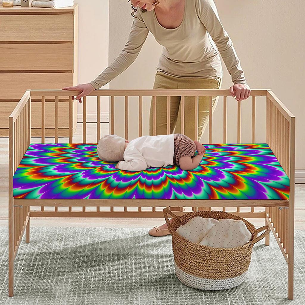 Psychedelic Expansion Optical Illusion Baby Crib Sheet