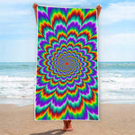 Psychedelic Expansion Optical Illusion Beach Towel