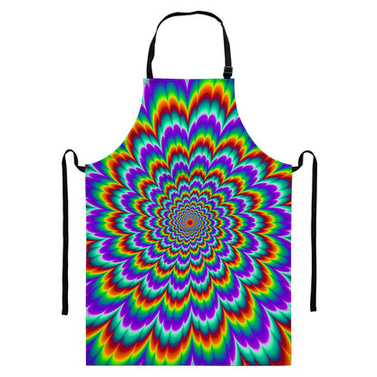 Psychedelic Expansion Optical Illusion Bib Apron With Pocket