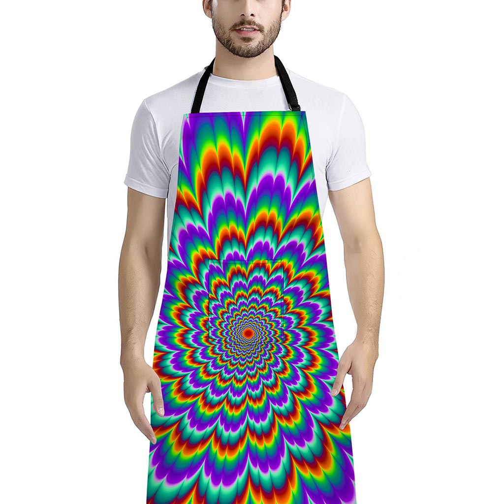 Psychedelic Expansion Optical Illusion Bib Apron With Pocket