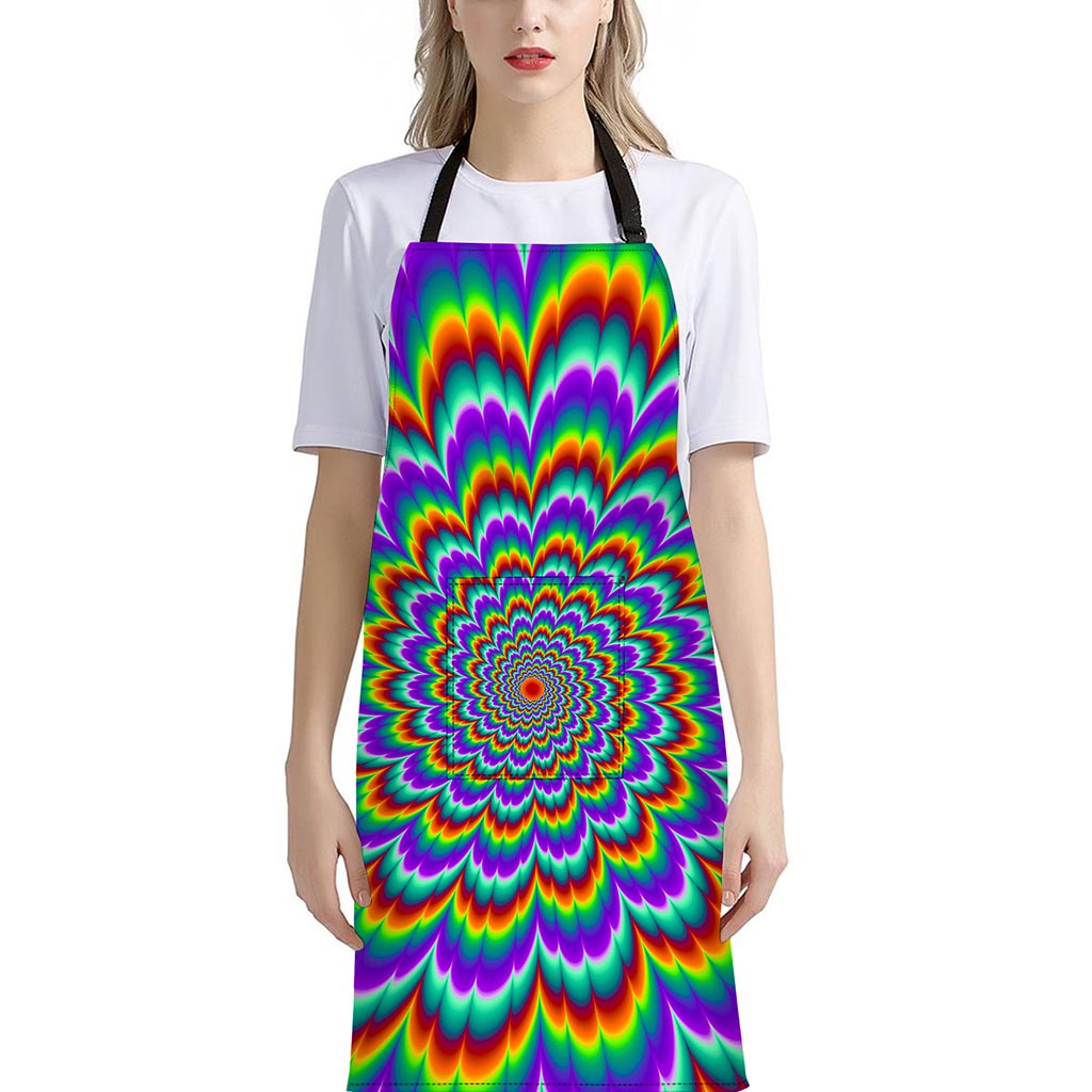 Psychedelic Expansion Optical Illusion Bib Apron With Pocket