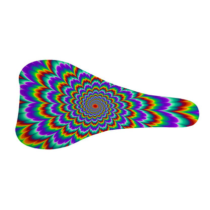 Psychedelic Expansion Optical Illusion Bicycle Seat Cover