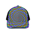 Psychedelic Expansion Optical Illusion Black Mesh Trucker Hat