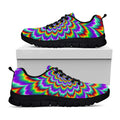 Psychedelic Expansion Optical Illusion Black Running Shoes