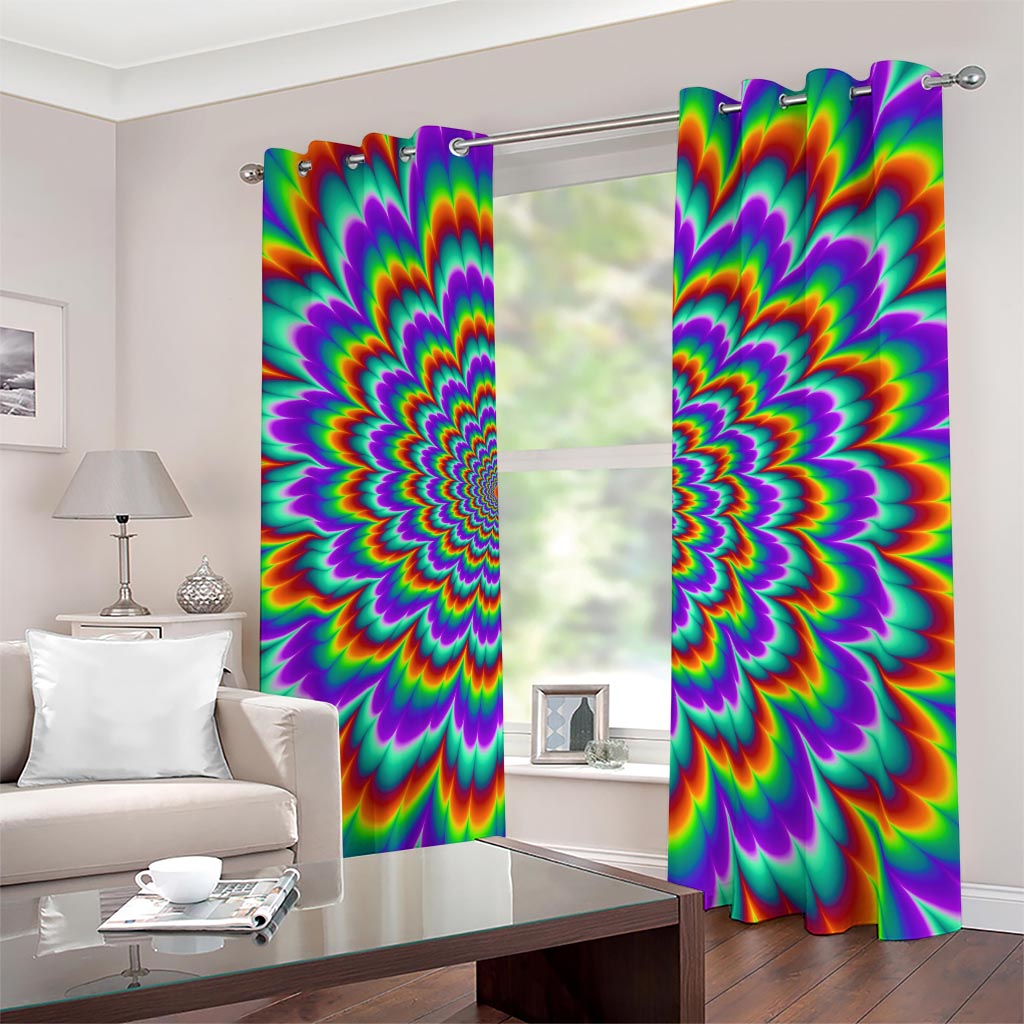 Psychedelic Expansion Optical Illusion Blackout Grommet Curtains