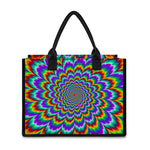 Psychedelic Expansion Optical Illusion Canvas Tote Bag