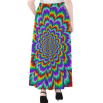 Psychedelic Expansion Optical Illusion Chiffon Maxi Skirt