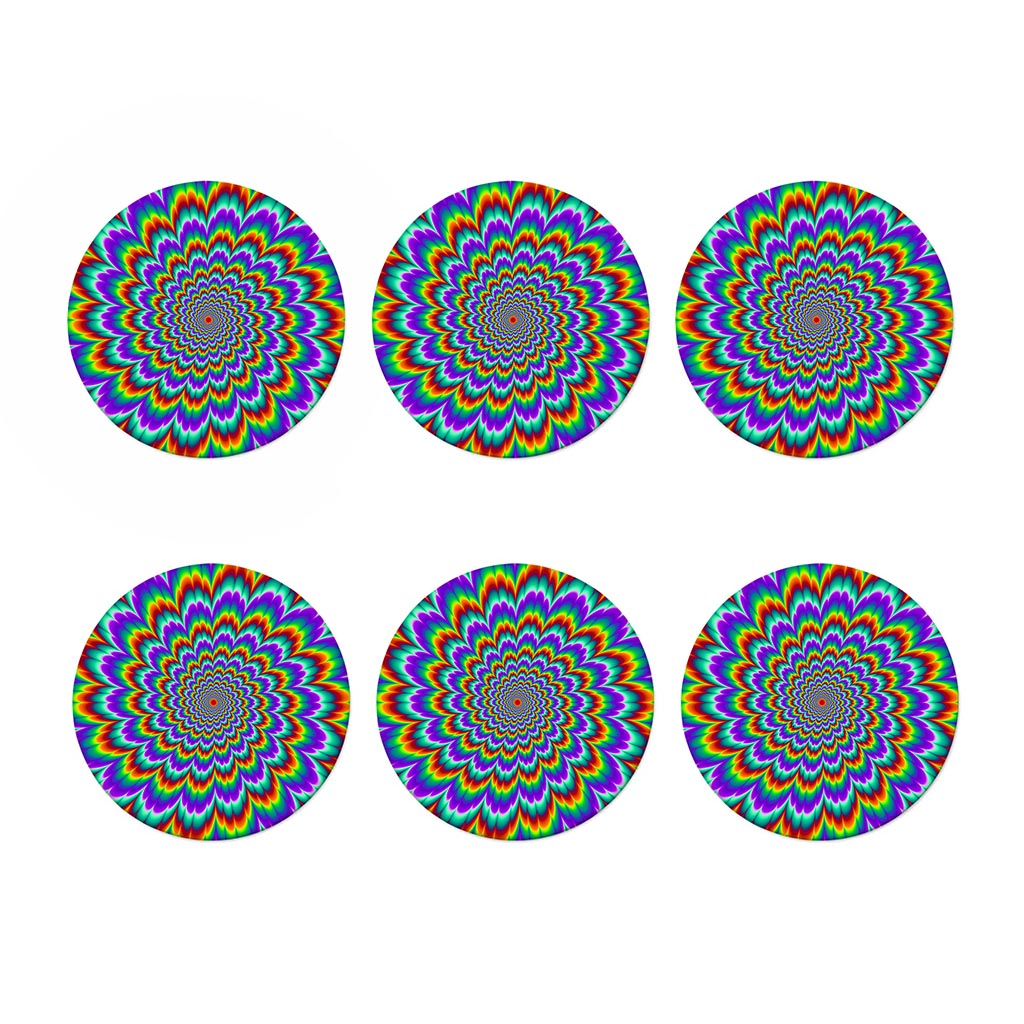 Psychedelic Expansion Optical Illusion Coaster Set