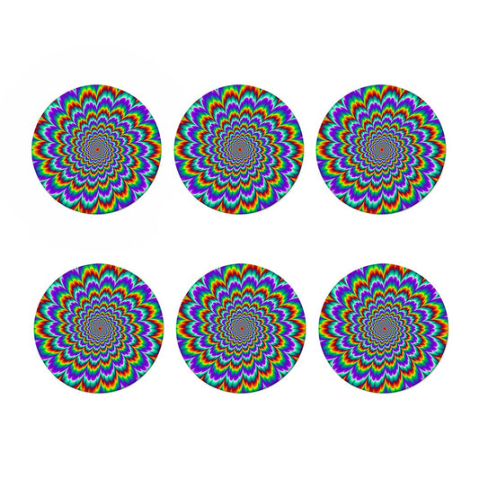 Psychedelic Expansion Optical Illusion Coaster Set