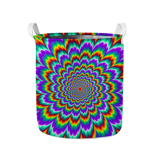 Psychedelic Expansion Optical Illusion Collapsible Laundry Basket