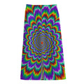 Psychedelic Expansion Optical Illusion Cotton Front Slit Maxi Skirt