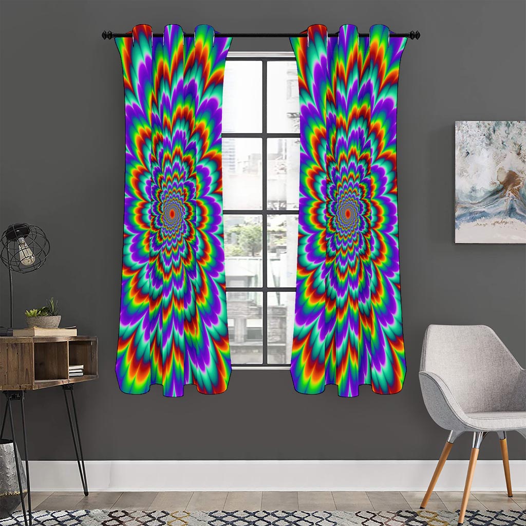 Psychedelic Expansion Optical Illusion Curtain