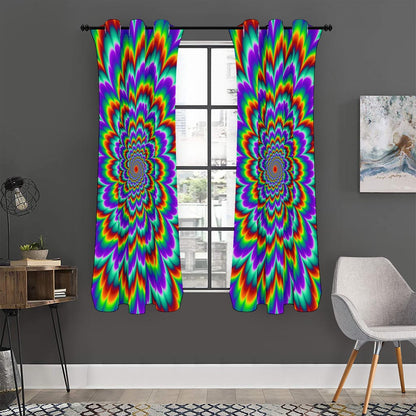 Psychedelic Expansion Optical Illusion Curtain
