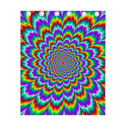Psychedelic Expansion Optical Illusion Curtain