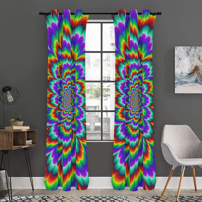 Psychedelic Expansion Optical Illusion Curtain