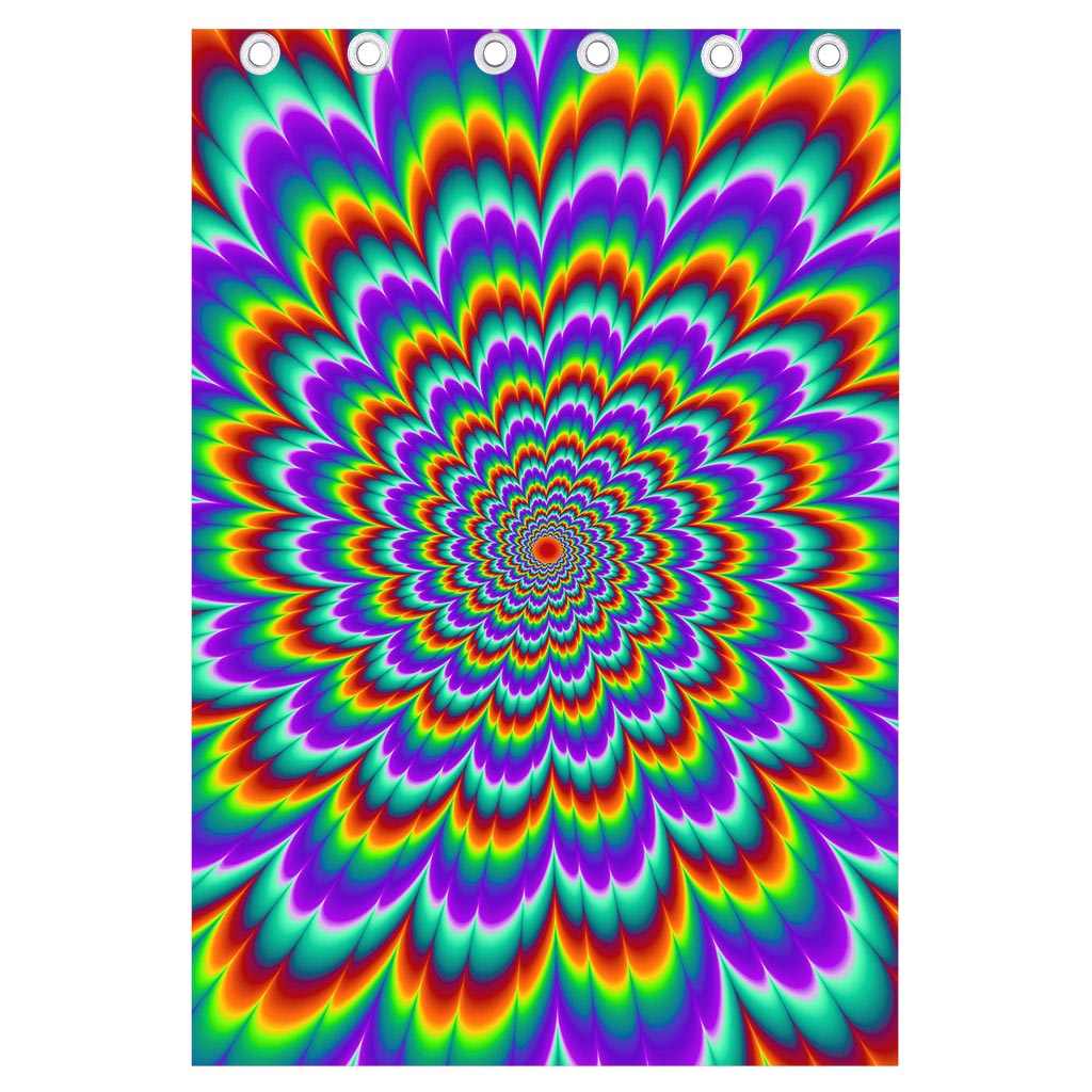Psychedelic Expansion Optical Illusion Curtain