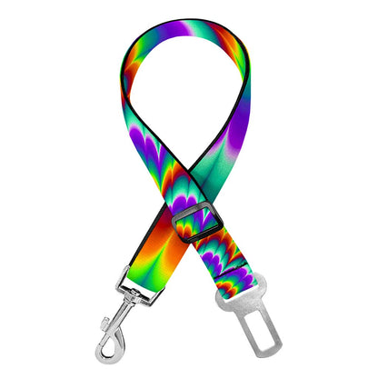 Psychedelic Expansion Optical Illusion Dog Seat Belt