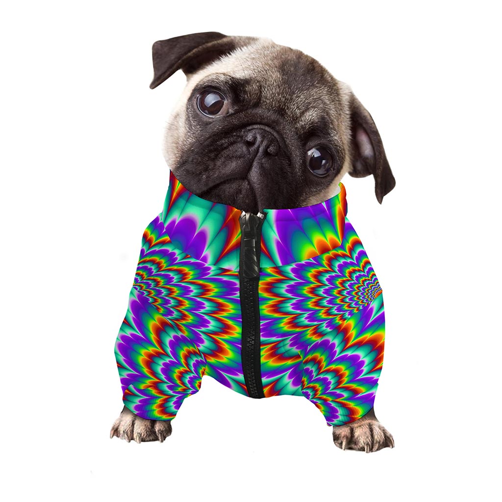 Psychedelic Expansion Optical Illusion Dog Zip Up Jacket