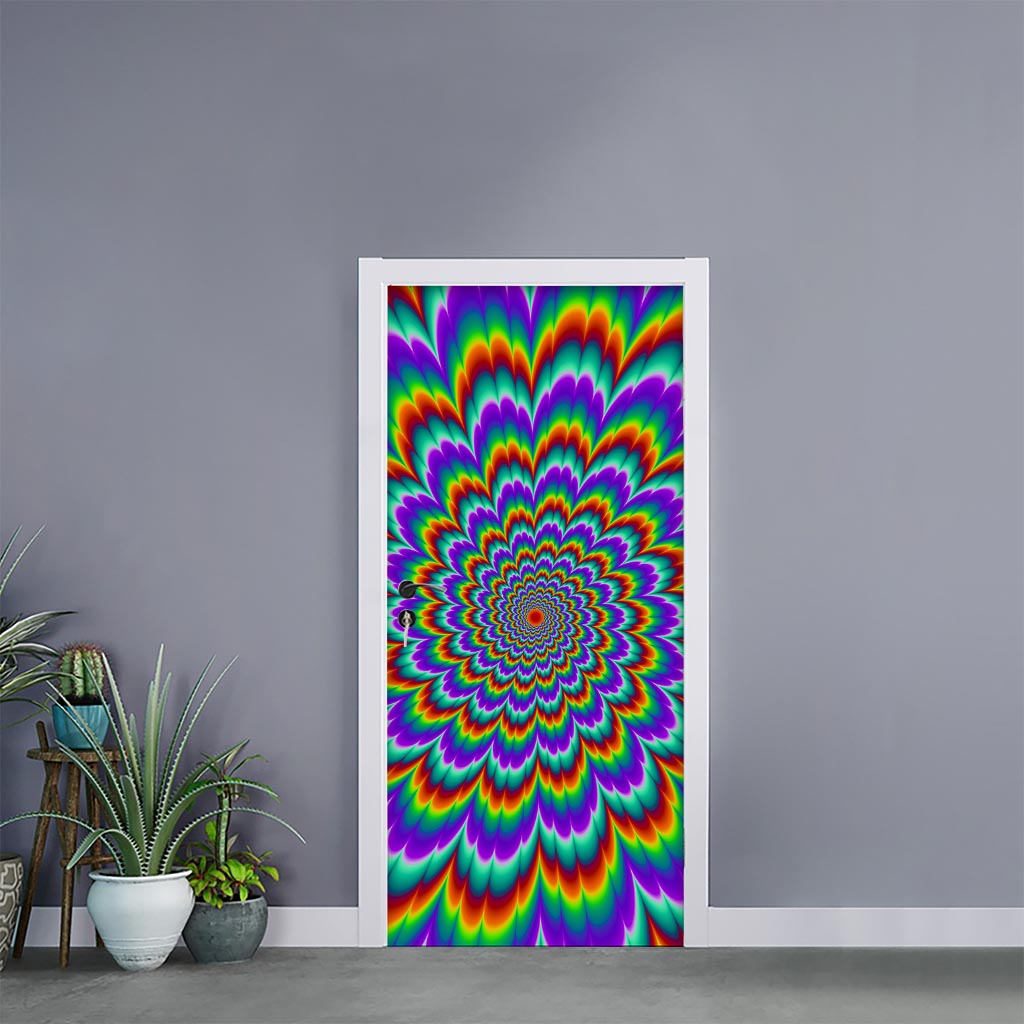Psychedelic Expansion Optical Illusion Door Sticker