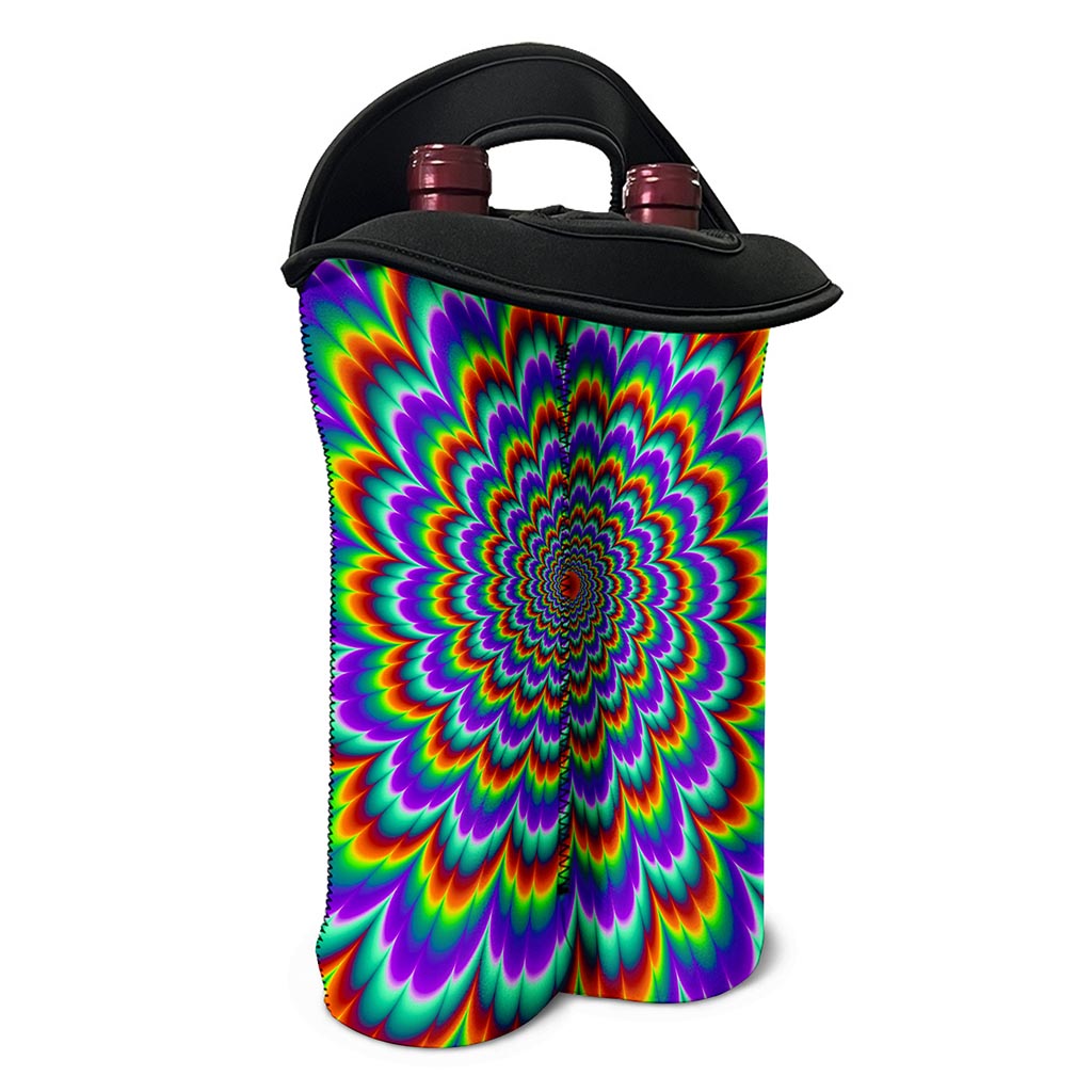 Psychedelic Expansion Optical Illusion Double Neoprene Wine Tote