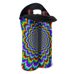 Psychedelic Expansion Optical Illusion Double Neoprene Wine Tote