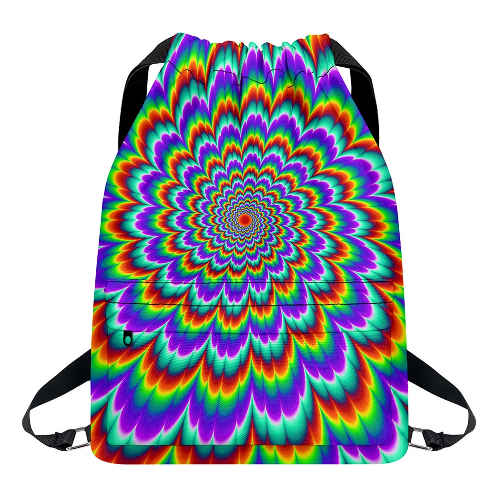 Psychedelic Expansion Optical Illusion Drawstring Backpack