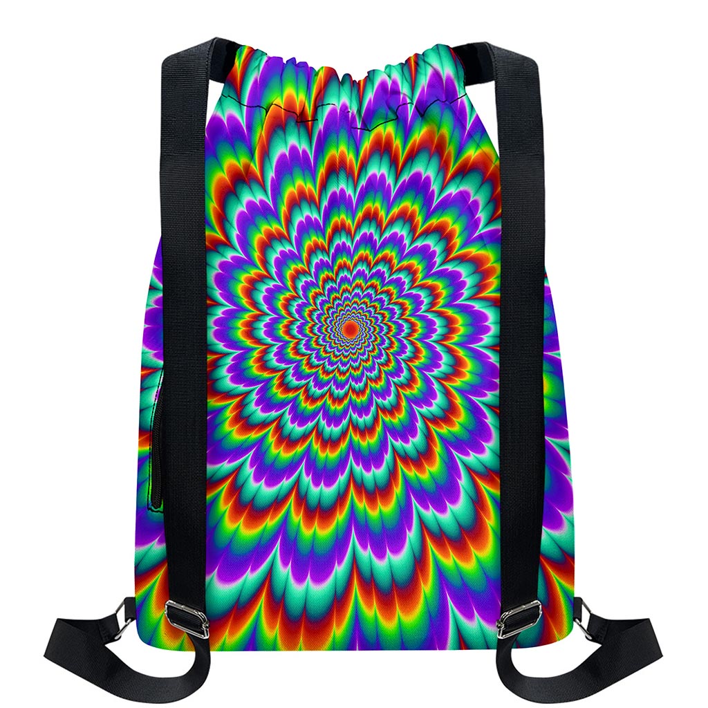 Psychedelic Expansion Optical Illusion Drawstring Backpack