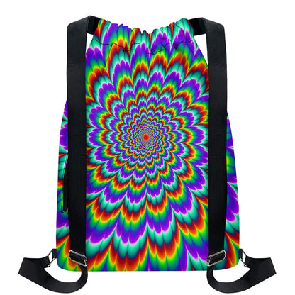 Psychedelic Expansion Optical Illusion Drawstring Backpack