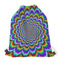 Psychedelic Expansion Optical Illusion Drawstring Bag