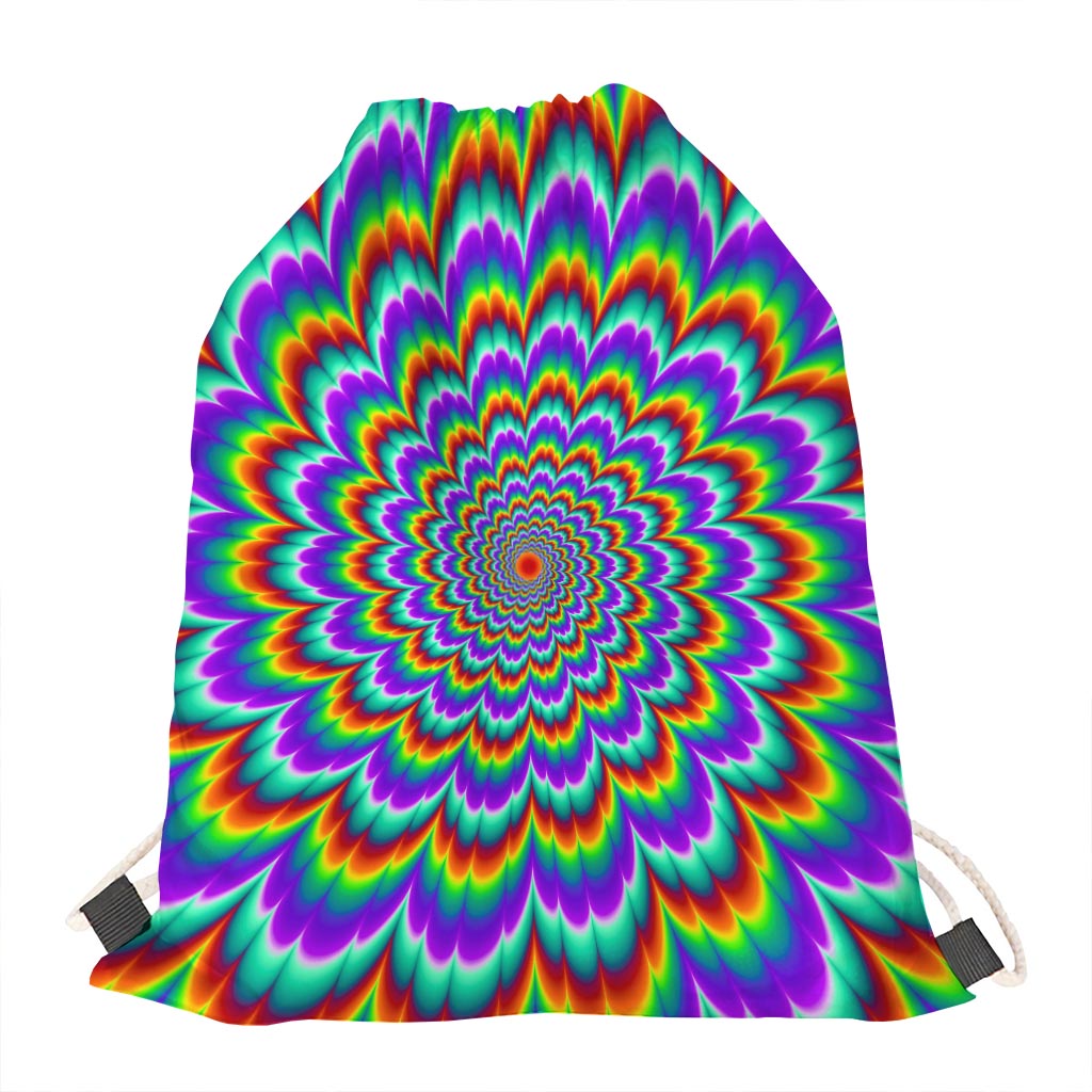 Psychedelic Expansion Optical Illusion Drawstring Bag