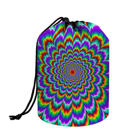 Psychedelic Expansion Optical Illusion Drawstring Makeup Bag