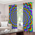 Psychedelic Expansion Optical Illusion Extra Wide Grommet Curtains