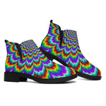 Psychedelic Expansion Optical Illusion Flat Ankle Boots