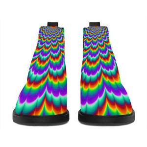 Psychedelic Expansion Optical Illusion Flat Ankle Boots