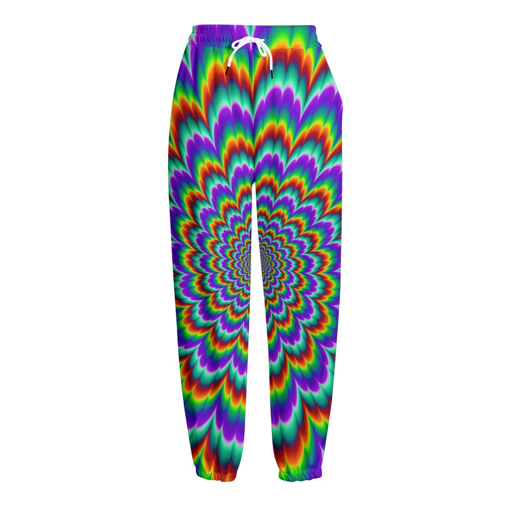 Psychedelic Expansion Optical Illusion Fleece Lined Knit Pants