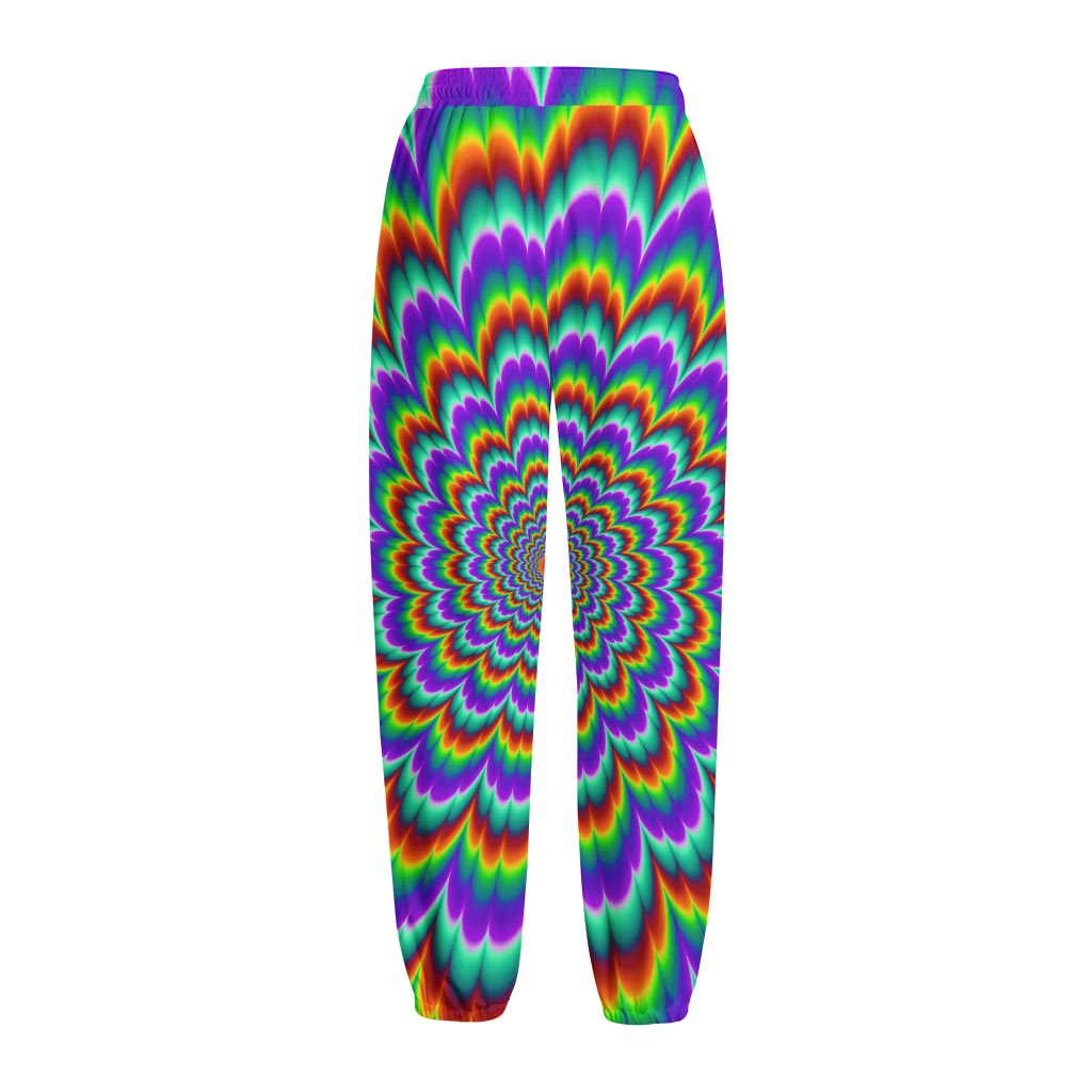 Psychedelic Expansion Optical Illusion Fleece Lined Knit Pants