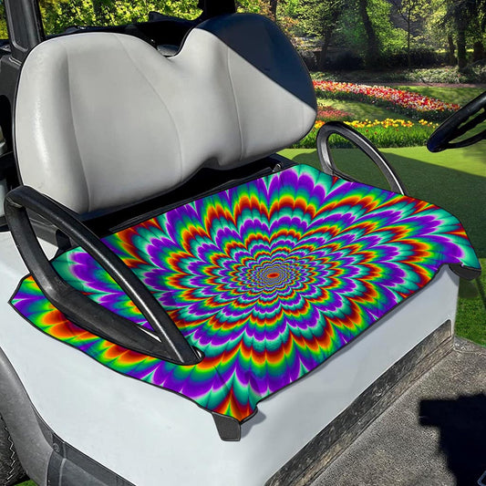 Psychedelic Expansion Optical Illusion Golf Cart Seat Cover
