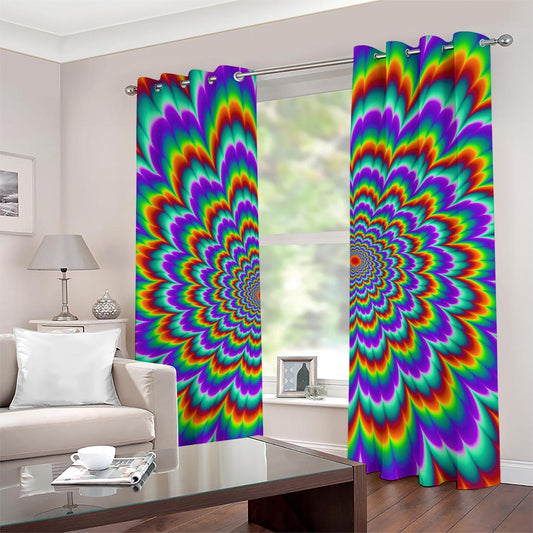 Psychedelic Expansion Optical Illusion Grommet Curtains