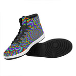 Psychedelic Expansion Optical Illusion High Top Leather Sneakers