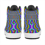 Psychedelic Expansion Optical Illusion High Top Leather Sneakers