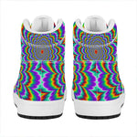 Psychedelic Expansion Optical Illusion High Top Leather Sneakers