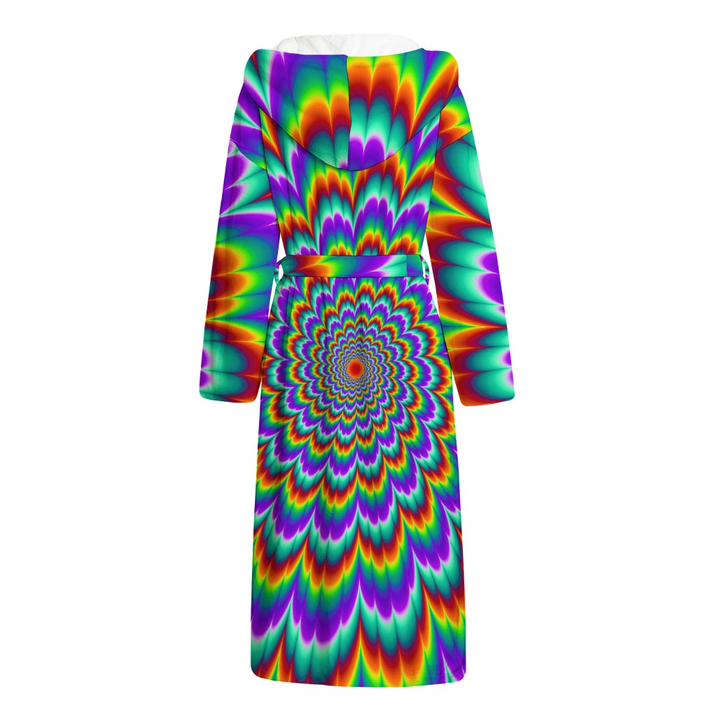 Psychedelic Expansion Optical Illusion Hooded Bathrobe
