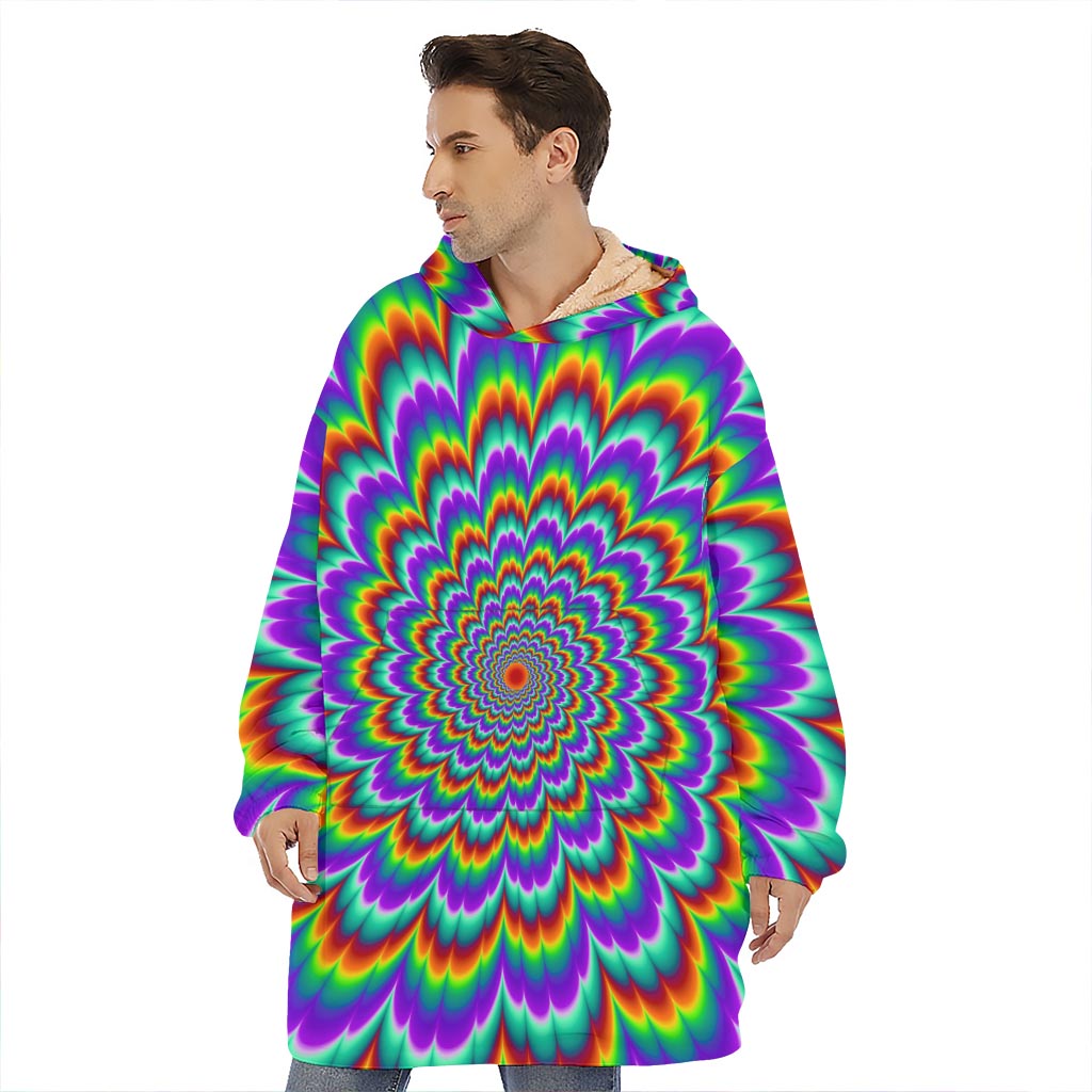 Psychedelic Expansion Optical Illusion Hoodie Blanket