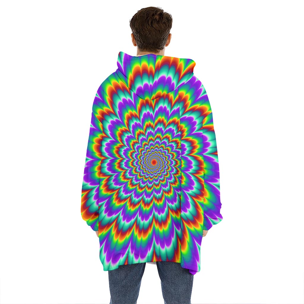 Psychedelic Expansion Optical Illusion Hoodie Blanket