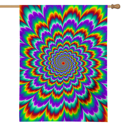 Psychedelic Expansion Optical Illusion House Flag
