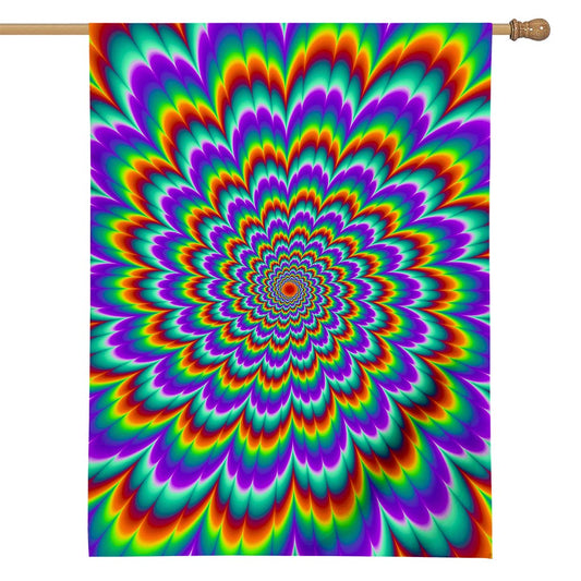 Psychedelic Expansion Optical Illusion House Flag