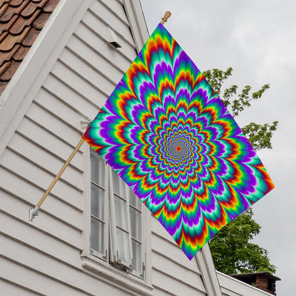Psychedelic Expansion Optical Illusion House Flag