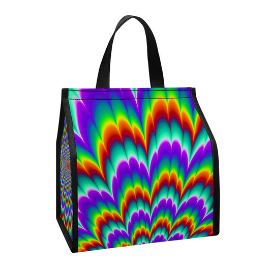 Psychedelic Expansion Optical Illusion Insulated Lunch Tote