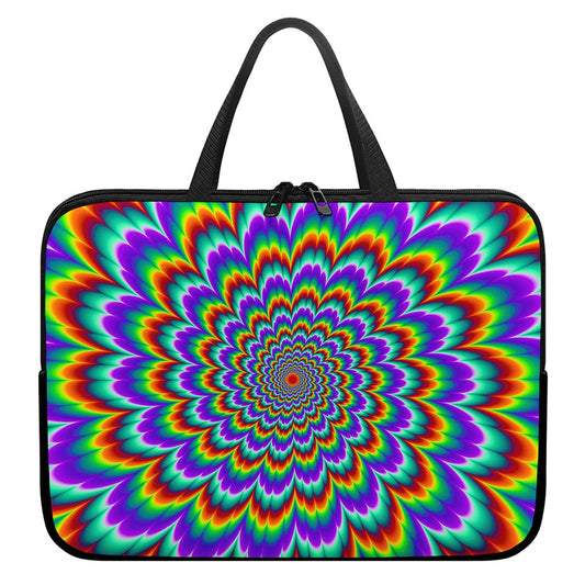Psychedelic Expansion Optical Illusion Laptop Sleeve With Handle